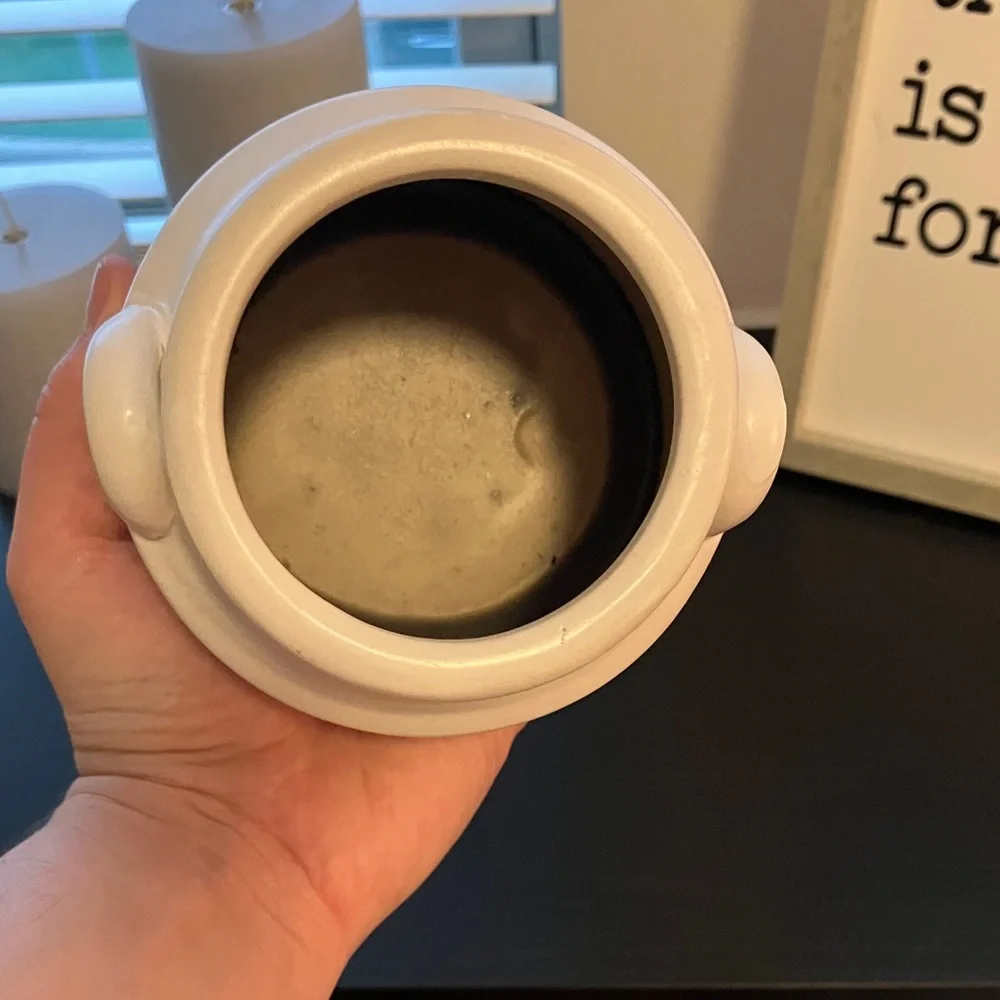 Elegant Cream Vase with gray bottom